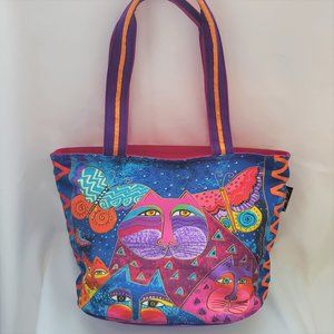 Laurel Burch Cat Bag / Zippered Tote - Excellent Condition